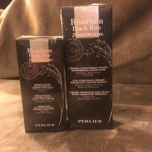 Double effect night face cream and eye contour cream